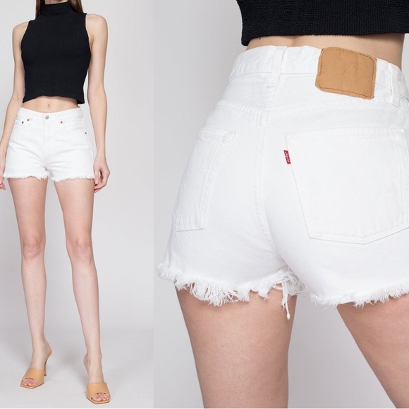 Levi's White Jean Shorts for Women 100% Cotton - Picture 1 of 7